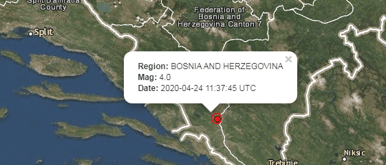 BiH zatresao potres magnitude 4.0, osjetio se i u Hrvatskoj