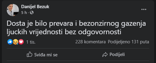 Nakon napada na Markovu trgu 22-godišnjak poručio “Dosta je bilo prevara”