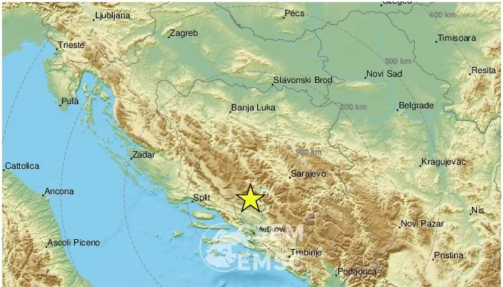 Snažan potres zatresao Hercegovinu, osjetio se i u Dalmaciji