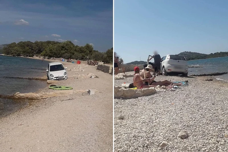 MARŠ VAN! DOSTA JE VAŠE BAHATOSTI! Turist na Murteru parkirao skoro u plićaku!