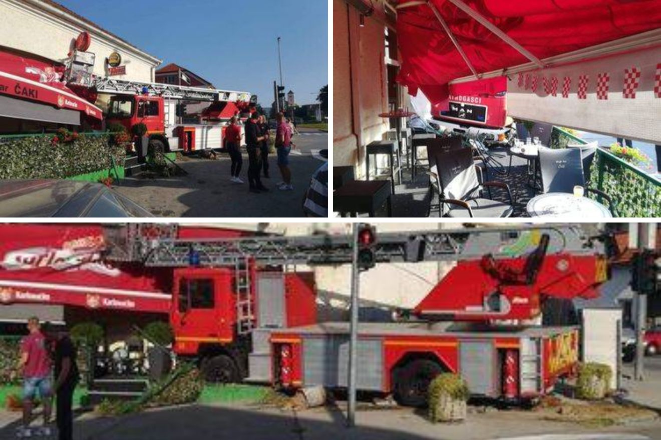 U okolici se Požege vatrogasno vozilo zabilo u terasu kafića, pukom srećom nema ozlijeđenih