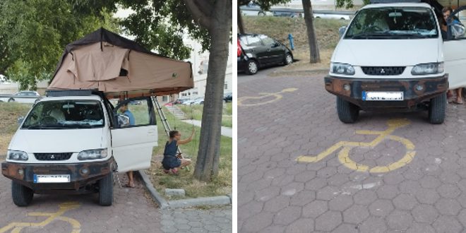 NEVJEROJATNA BAHATOST Turisti kampirali na parkingu bolnice – na mjestu za invalide!