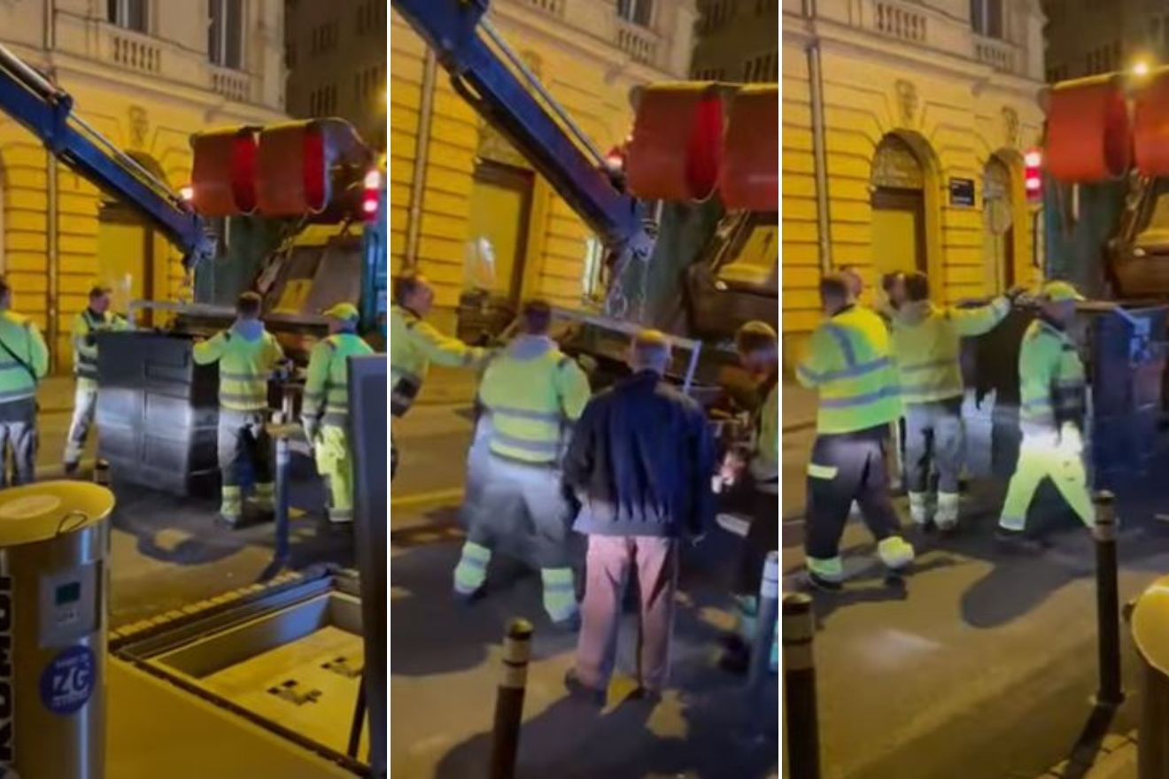 “A je to” na zagrebački: Radnici čistoće teškom mukom praznili spremnik – da bi im na kraju upao u kamion