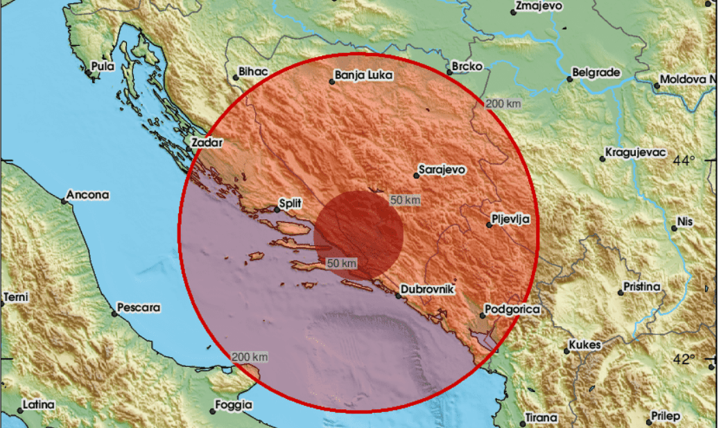 Snažan potres magnitude 4.5 po Richteru pogodio Hrvatsku, epicentar kod Metkovića