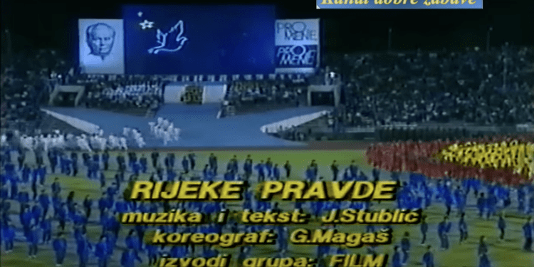 Kako je to izgledalo na Titovom rođendanu  25.05.1986. SLET UZ RIJEKE PRAVDE