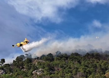 POŽAR NA BRDU POLJUN IZNAD HVARA POD KONTROLOM Uhićen snimatelj dronom koji je ometao kanader