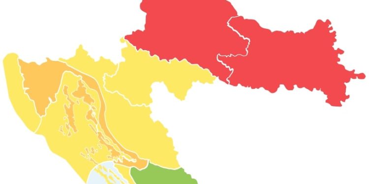 CRVENI METEOALARM ZA OSJEČKU I ZAGREBAČKU REGIJU Zaštitite se, ne idite na put