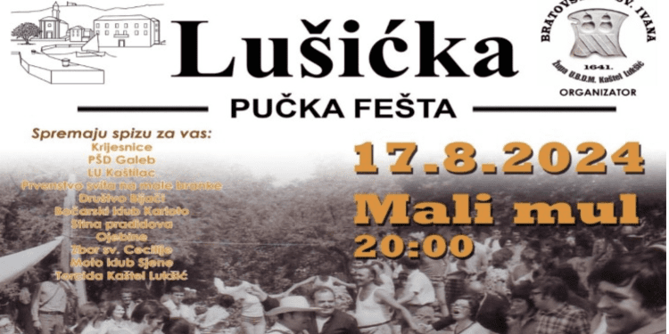 Kaštel Lukšić obilježava Dan mista uz  Lušićku pučku feštu 