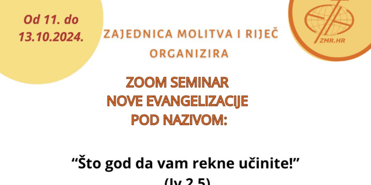 ONLINE DUHOVNA OKREPA Zajednica Molitva i Riječ poziva vas na trodnevni seminar 