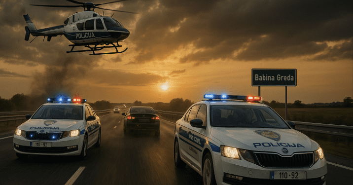 POTJERA NA AUTOCESTI I DRAMATIČAN BIJEG U BABINOJ GREDI Policija traga za odbjeglim vozačima, ozlijeđen policajac