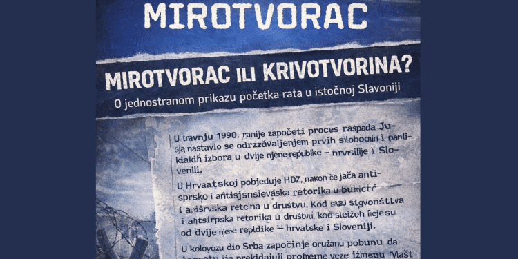 Mirotvorac ili krivotvorina? O jednostranom prikazu početka rata u istočnoj Slavoniji
