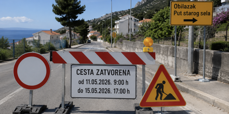 Zatvara se važna cesta u Podstrani: Pet dana bez prometa zbog velikih radova na vodovodu i kanalizaciji
