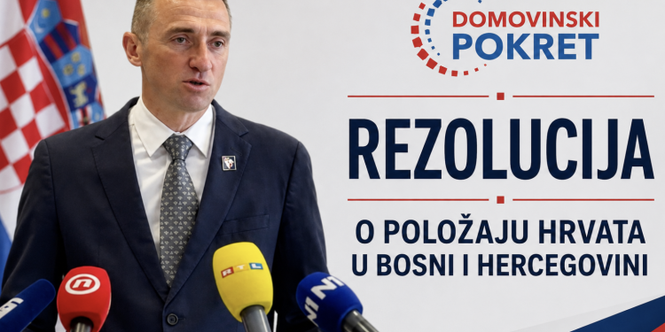 Domovinski pokret predstavio Rezoluciju o Hrvatima u BiH: Traži se pravo veta i kraj preglasavanja Hrvata
