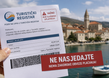 TZ Kaštela upozorava iznajmljivače: Ne nasjedajte na lažne uplatnice za “Turistički registar”