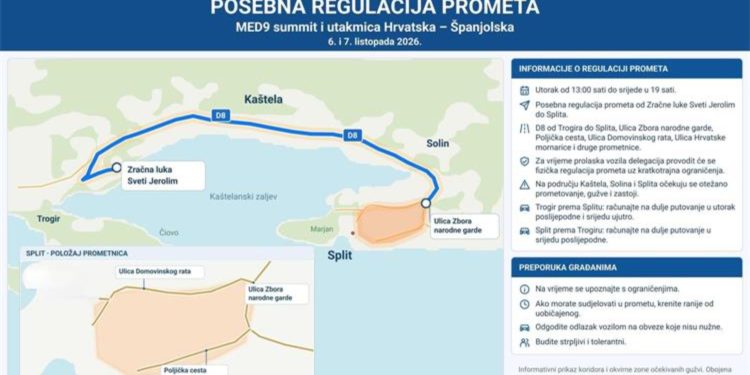 U utorak i srijedu Kaštelane čeka posebna regulacija prometa