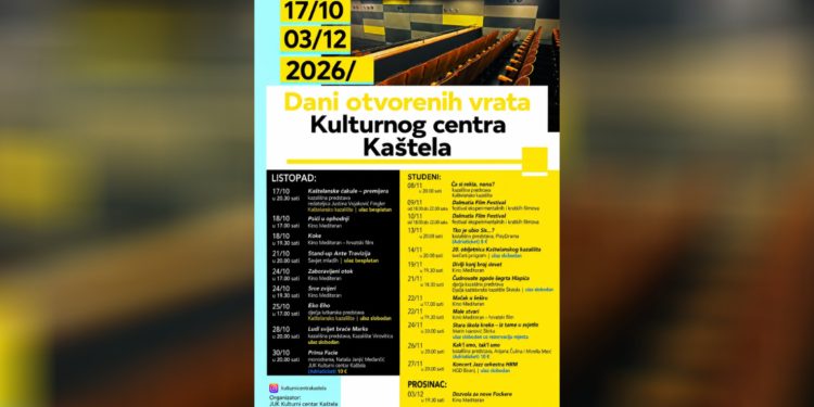 Dani otvorenih vrata Kulturnog centra Kaštela donose kazalište, film, koncerte i stand-up